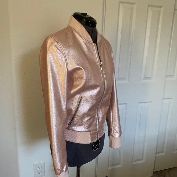 Metallic pink bomber jacket - Picture 4 of 12